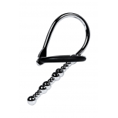 Серебристый уретральный плаг-бусины TOYFA Metal с мягким фиксириющим кольцом - ToyFa - купить с доставкой в Обнинске