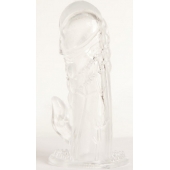 Прозрачная гелевая насадка с клиторальным отростком - 13 см. - Toyfa Basic - в Обнинске купить с доставкой