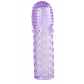Насадка гелевая фиолетовая с точками, шипами и наплывами - 13,5 см. - Toyfa Basic - в Обнинске купить с доставкой