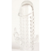 Гелевая прозрачная насадка с 2 отростками - 13 см. - Toyfa Basic - в Обнинске купить с доставкой