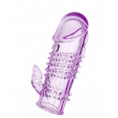 Фиолетовая насадка с коготком и шипами - 13 см. - Toyfa Basic - в Обнинске купить с доставкой