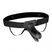 Полый страпон с двумя отростками и вибрацией Unisex Vibrating Hollow Strap-On Double Penetrating Dildo - 17,8 см. - Lux Fetish - купить с доставкой в Обнинске