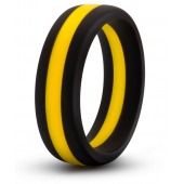 Черно-желтое силиконовое эрекционное кольцо Silicone Go Pro Cock Ring - Blush Novelties - в Обнинске купить с доставкой