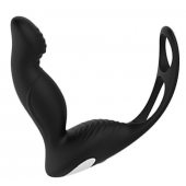 Черный вибромассажер простаты P-PLEASER W ERECTION ENHANCE - Dream Toys - в Обнинске купить с доставкой
