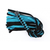 Черно-голубая замшевая плеть с ромбами на ручке - 58 см. - БДСМ Арсенал - купить с доставкой в Обнинске