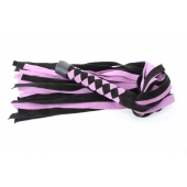 Черно-розовая плеть из замши - 58 см. - БДСМ Арсенал - купить с доставкой в Обнинске