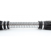 Черная плеть с серебристой ручкой - 44 см. - БДСМ Арсенал - купить с доставкой в Обнинске