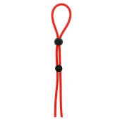 Красное лассо на пенис с двумя бусинами STRETCHY LASSO CAGE - Dream Toys - в Обнинске купить с доставкой