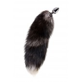 Серебристая металлическая анальная втулка с хвостом чернобурой лисы - размер S - ToyFa - купить с доставкой в Обнинске