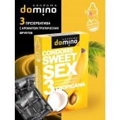 Презервативы для орального секса DOMINO Sweet Sex с ароматом тропических фруктов - 3 шт. - Domino - купить с доставкой в Обнинске