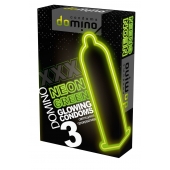 Презервативы DOMINO Neon Green со светящимся в темноте кончиком - 3 шт. - Domino - купить с доставкой в Обнинске