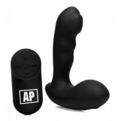 Черный стимулятор простаты Alpha-Pro 7X P-Milker Silicone Prostate Stimulator with Milking Bead - XR Brands - в Обнинске купить с доставкой