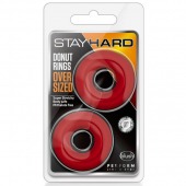 Набор из 2 красных эрекционных колец DONUT RINGS OVERSIZED - Blush Novelties - в Обнинске купить с доставкой