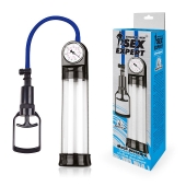 Прозрачная вакуумная помпа Sex Expert с манометром - Sex Expert - в Обнинске купить с доставкой