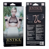 Черные мягкие наручники Entice French Cuffs с цепью - California Exotic Novelties - купить с доставкой в Обнинске