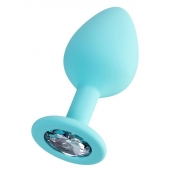 Мятная анальная втулка Brilliant с прозрачным кристаллом - 8 см. - ToyFa - купить с доставкой в Обнинске