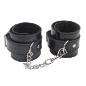 Черные оковы на ноги Obey Me Leather Ankle Cuffs - Chisa - купить с доставкой в Обнинске