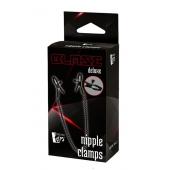 Черные зажимы на соски на цепочке BLAZE DELUXE NIPPLE CLAMPS - Dream Toys - купить с доставкой в Обнинске