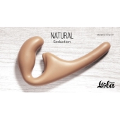 Бежевый безремневой страпон Seduction - 20,5 см. - Lola Games - купить с доставкой в Обнинске