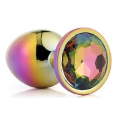 Голографическая анальная втулка с радужным кристаллом - 7,1 см. - Dream Toys - купить с доставкой в Обнинске