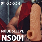 Телесная открытая насадка-реалистик с подхватом мошонки Nude Sleeve M - 12 см. - KOKOS - в Обнинске купить с доставкой