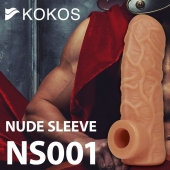 Телесная открытая насадка-реалистик с подхватом мошонки Nude Sleeve S - 10 см. - KOKOS - в Обнинске купить с доставкой