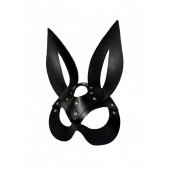 Черная кожаная маска зайки Miss Bunny - БДСМ Арсенал - купить с доставкой в Обнинске