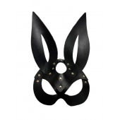 Черная кожаная маска зайки Miss Bunny - БДСМ Арсенал - купить с доставкой в Обнинске