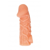 Телесная закрытая насадка с венками Cock Sleeve Size M - 15,6 см. - KOKOS - в Обнинске купить с доставкой