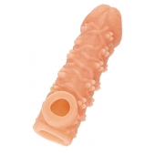 Телесная закрытая насадка с пучками шишечек Cock Sleeve Size S - 13,8 см. - KOKOS - в Обнинске купить с доставкой