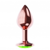 Пробка цвета розового золота с лаймовым кристаллом Diamond Emerald Shine S - 7,2 см. - Lola Games - купить с доставкой в Обнинске