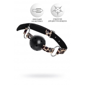 Черный кляп-шар на леопардовых ремешках Anonymo - ToyFa - купить с доставкой в Обнинске Черный кляп-шар на леопардовых ремешках Anonymo - ToyFa - купить с доставкой в Обнинске