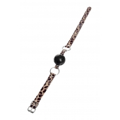 Черный кляп-шар на леопардовых ремешках Anonymo - ToyFa - купить с доставкой в Обнинске Черный кляп-шар на леопардовых ремешках Anonymo - ToyFa - купить с доставкой в Обнинске