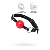 Красный кляп-шар на черных ремешках Anonymo - ToyFa - купить с доставкой в Обнинске Красный кляп-шар на черных ремешках Anonymo - ToyFa - купить с доставкой в Обнинске