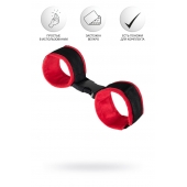 Красно-черные велюровые наручники Anonymo - ToyFa - купить с доставкой в Обнинске