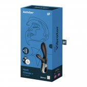 Черный анальный вибратор Heat Climax+ с функцией нагрева - 20,6 см. - Satisfyer - в Обнинске купить с доставкой