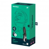 Черный анальный вибратор Hot Passion с функцией нагрева - Satisfyer - в Обнинске купить с доставкой