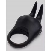 Черное эрекционное виброкольцо Sensation Rechargeable Vibrating Rabbit Love Ring - Fifty Shades of Grey - в Обнинске купить с доставкой