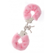 Металлические наручники с розовой меховой опушкой METAL HANDCUFF WITH PLUSH PINK - Dream Toys - купить с доставкой в Обнинске