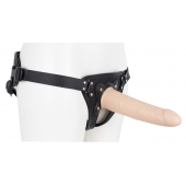 Пустотелый страпон Harness CLASSIC с бандажом - 19,5 см. - LOVETOY (А-Полимер) - купить с доставкой в Обнинске
