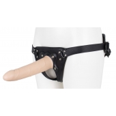 Пустотелый страпон Harness CLASSIC с бандажом - 19,5 см. - LOVETOY (А-Полимер) - купить с доставкой в Обнинске