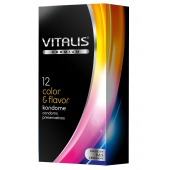 Цветные ароматизированные презервативы VITALIS PREMIUM color   flavor - 12 шт. - Vitalis - купить с доставкой в Обнинске