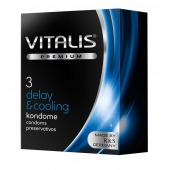 Презервативы VITALIS PREMIUM delay   cooling с охлаждающим эффектом - 3 шт. - Vitalis - купить с доставкой в Обнинске