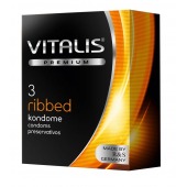 Ребристые презервативы VITALIS PREMIUM ribbed - 3 шт. - Vitalis - купить с доставкой в Обнинске