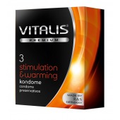 Презервативы VITALIS PREMIUM stimulation   warming с согревающим эффектом - 3 шт. - Vitalis - купить с доставкой в Обнинске