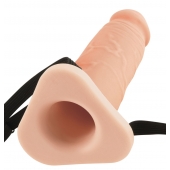 Телесный реалистичный фаллоимитатор с полостью Silicone Hollow Extension - 20 см. - Pipedream - купить с доставкой в Обнинске