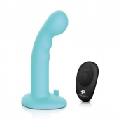 Голубая изогнутая насадка 6in Remote Control Ripple P-Spot G-Spot на черных трусиках - 16 см. - Pegasus - купить с доставкой в Обнинске