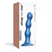 Голубая насадка Strap-On-Me Dildo Plug Balls size L - Strap-on-me - купить с доставкой в Обнинске