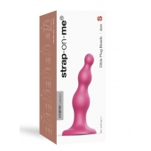 Розовая насадка Strap-On-Me Dildo Plug Beads size S - Strap-on-me - купить с доставкой в Обнинске