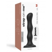 Черная насадка Strap-On-Me Dildo Geisha Balls size M - Strap-on-me - купить с доставкой в Обнинске